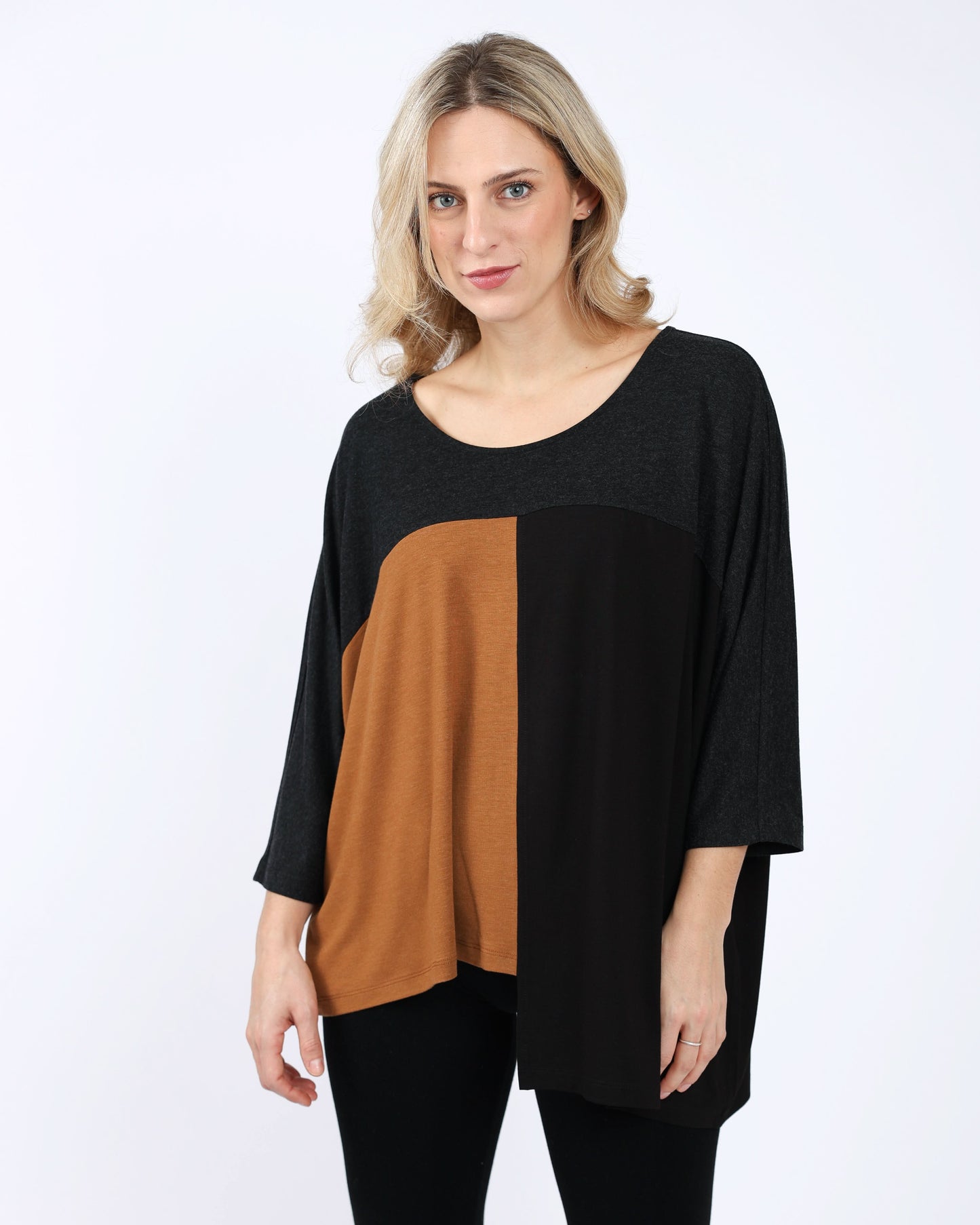 A woman wearing the Shannon Passero Olenna Pullover.