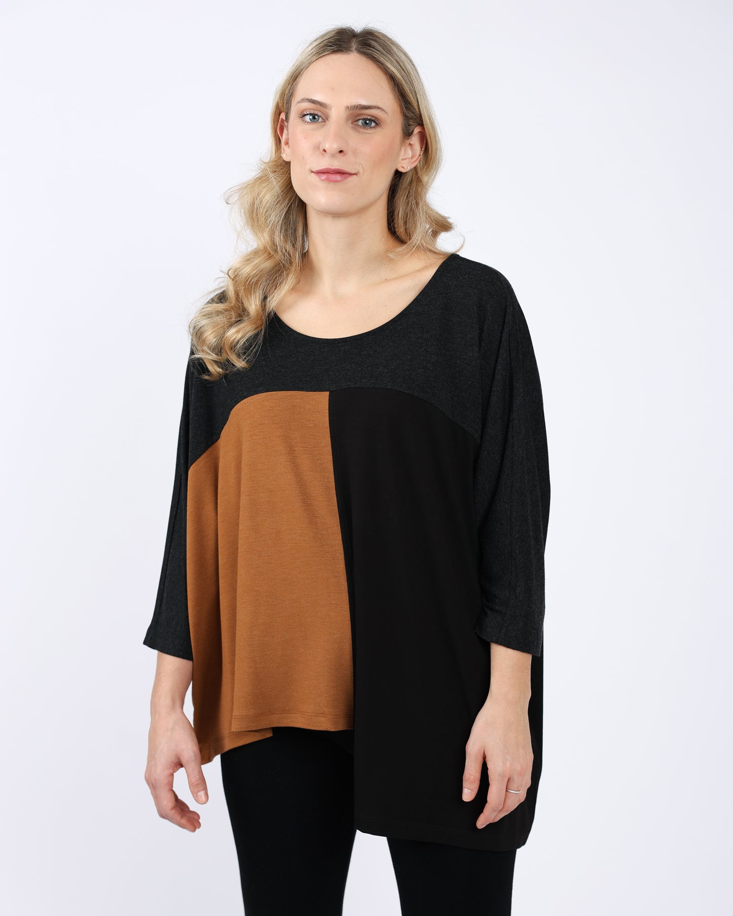 A woman wearing the Shannon Passero Olenna Pullover.