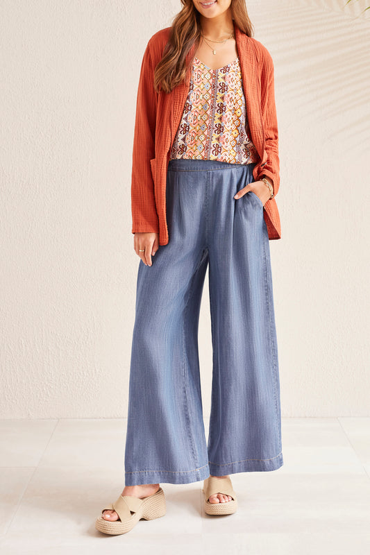 Flowy Pull on Wide Leg Pant with Pockets Tribal Strike The Pose