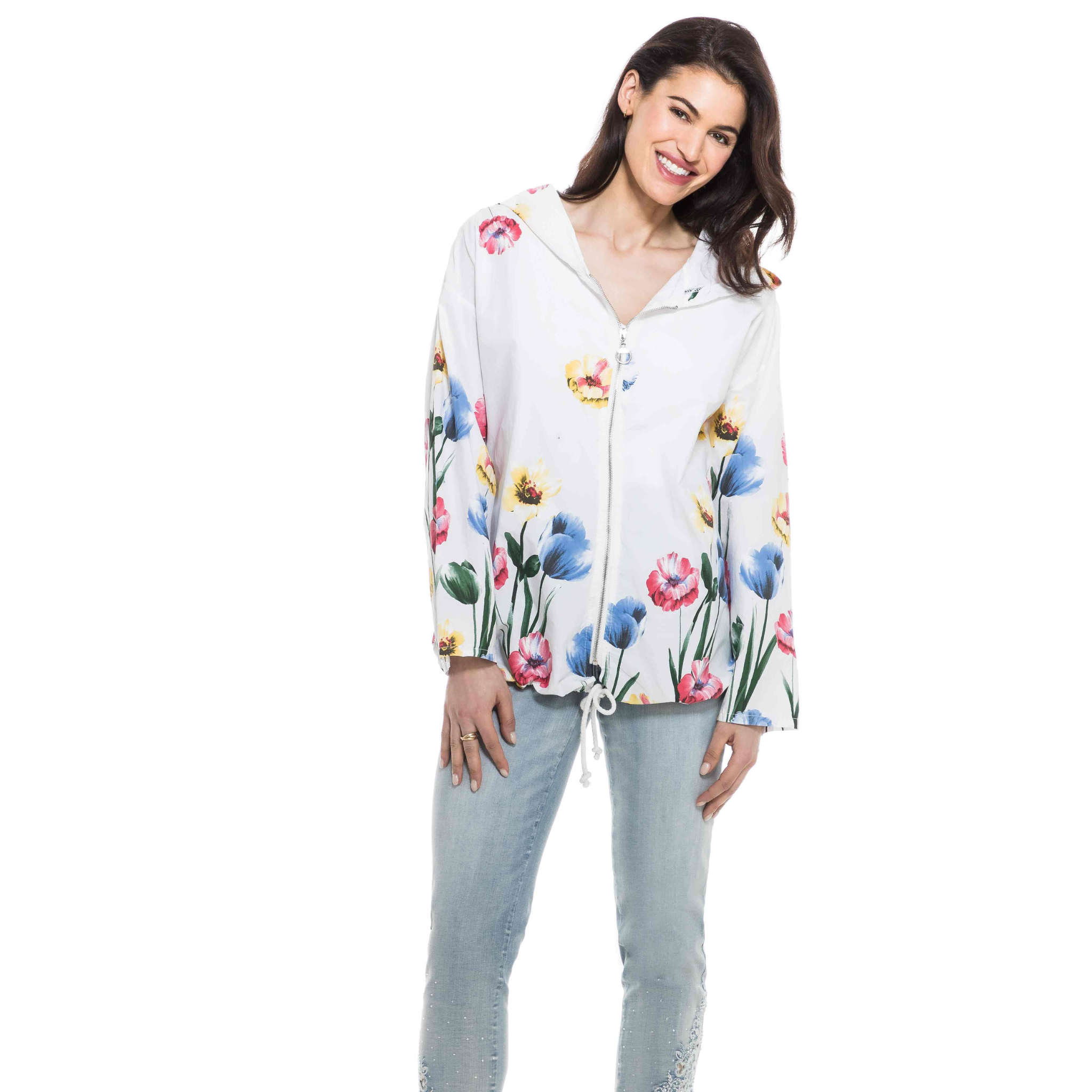 Blue and white floral jacket hot sale