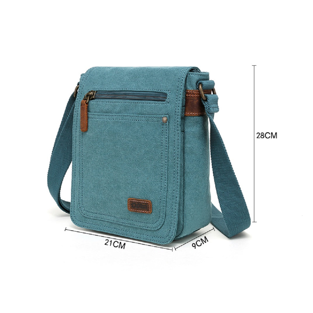 A lightweight Canvas Shoulder Bag SB 8572 with zippered pockets from Davan.