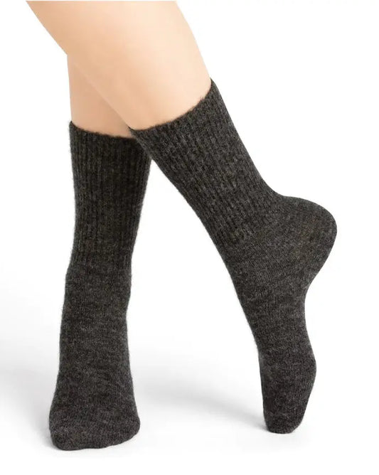 A pair of Bleuforet 6264 Alpaca Wool Socks for women on a white background.