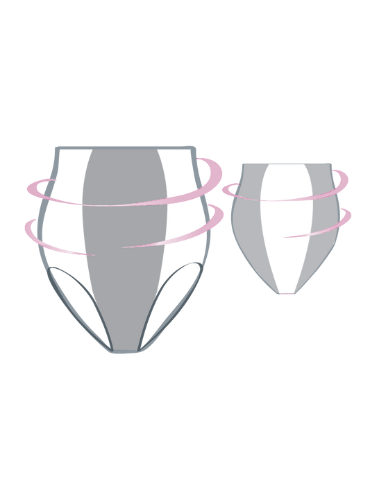 Woman in a comfortable purple Body Hush 365 Panty posing against a white background.