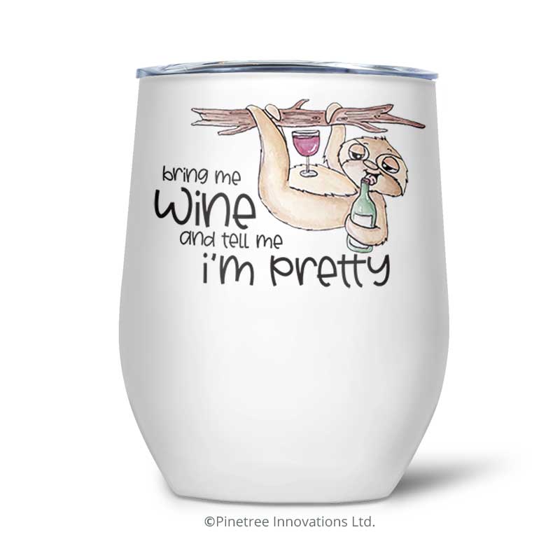 Pinetree Innovations Wine Tumblers with double wall vacuum insulated stainless steel design.