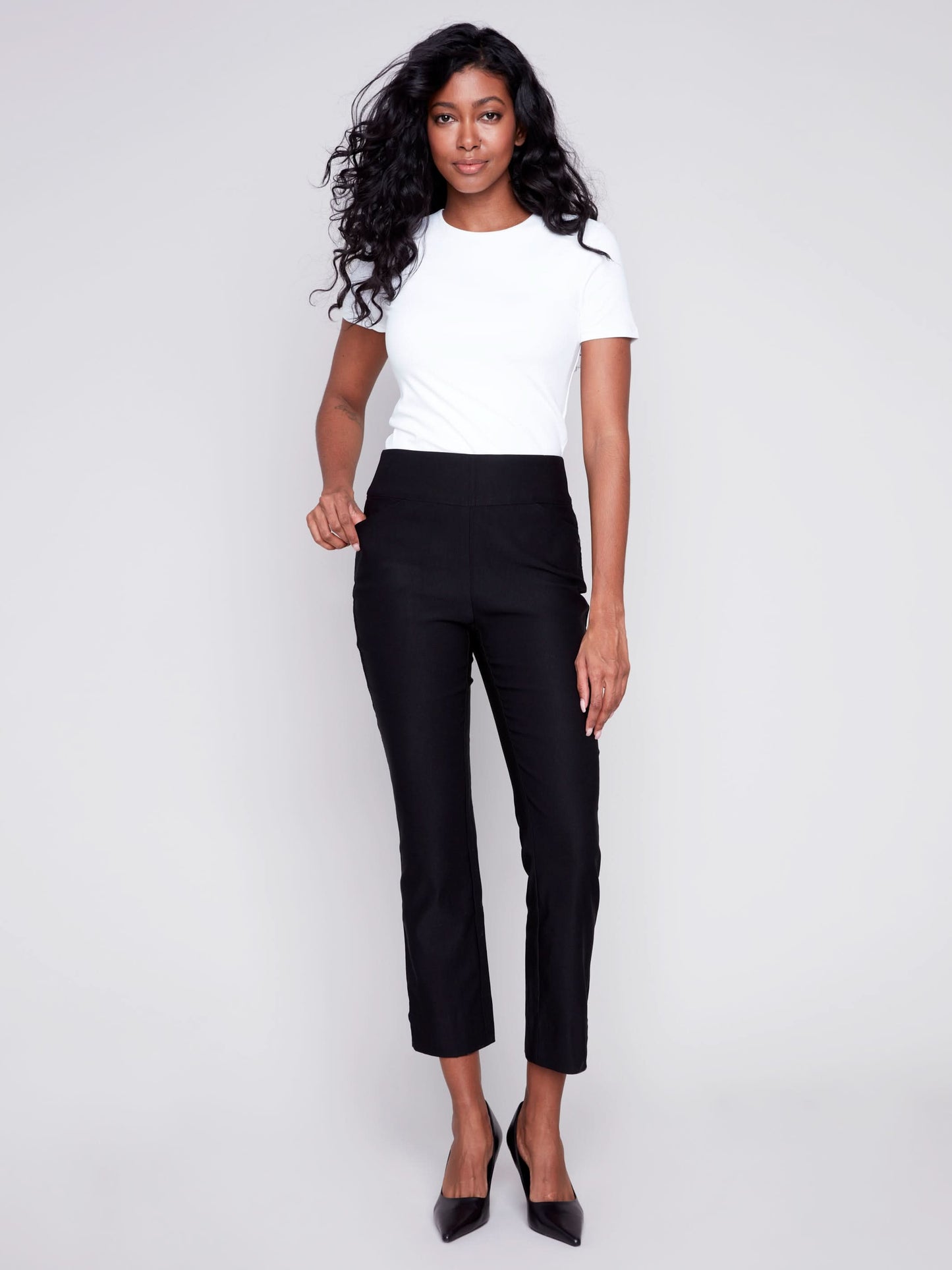 Black Capri With Side Slits Charlie B Strike The Pose