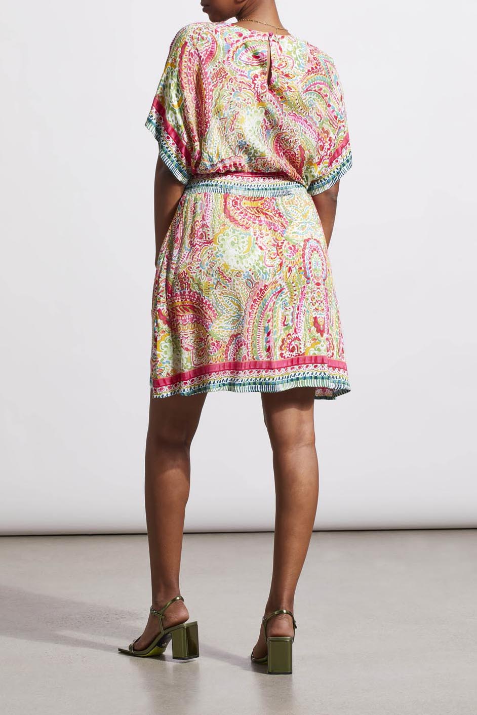 Dolman Short Sleeve Dress with Lining Tribal