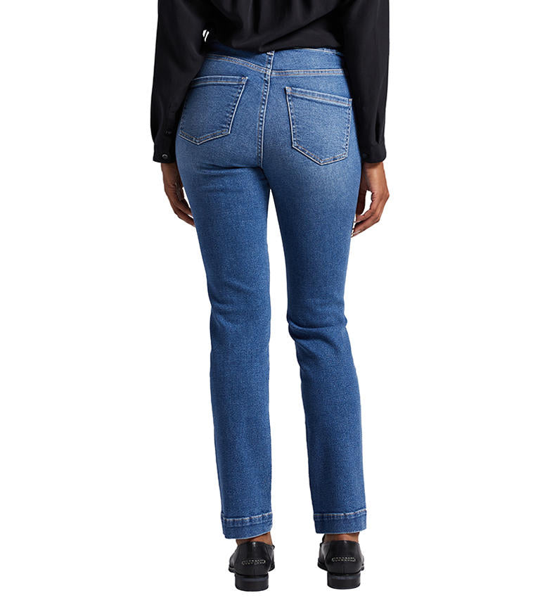 The back view of a woman wearing Jag Valentina Straight Jeans.
