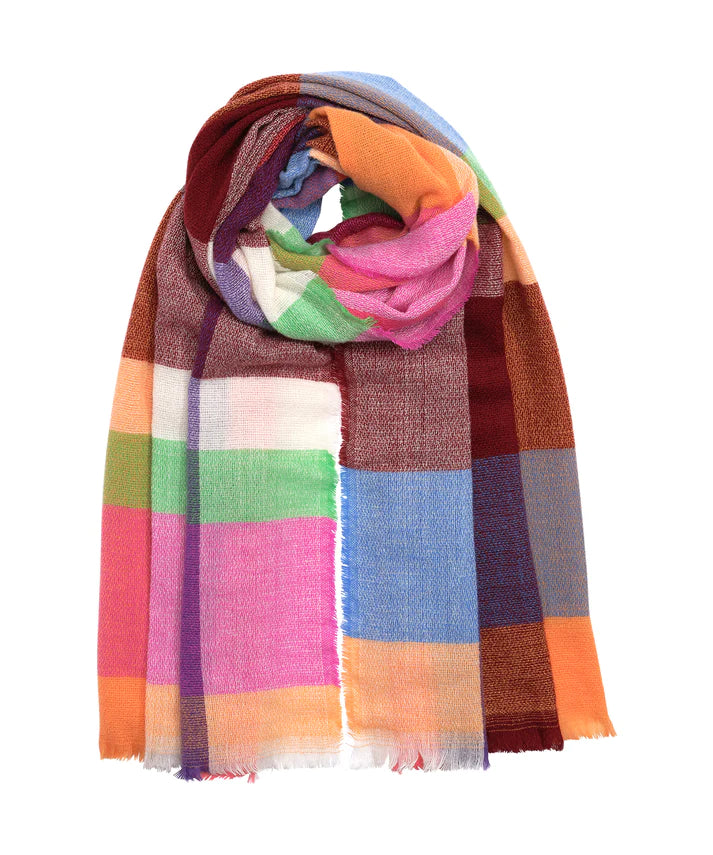 A classic Echo New York Lucinda scarf on a white background.
