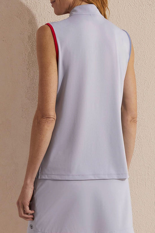 Sleeveless 1/4 Zip Mock Top Tribal