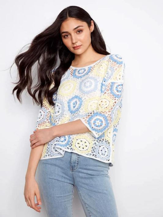 Geometric Hand-Crochet Top