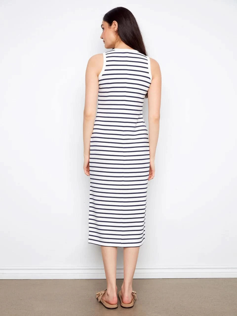 Sleeveless Striped Scuba Dress