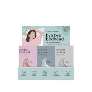 Three women enjoying beauty sleep on Lemon Lavender Silky Satin Pillowcases.