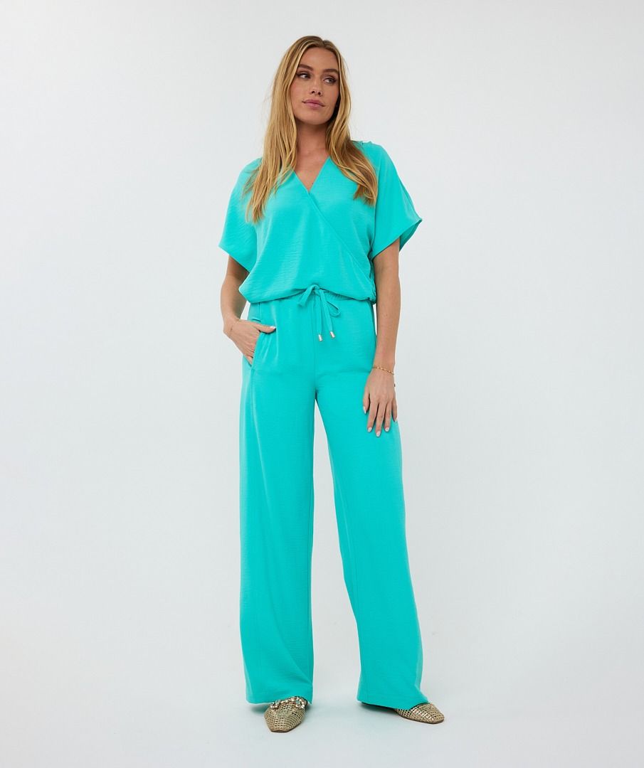 Teal Crossover Top