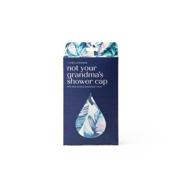 A set of six Lemon Lavender waterproof shower caps in various colors.