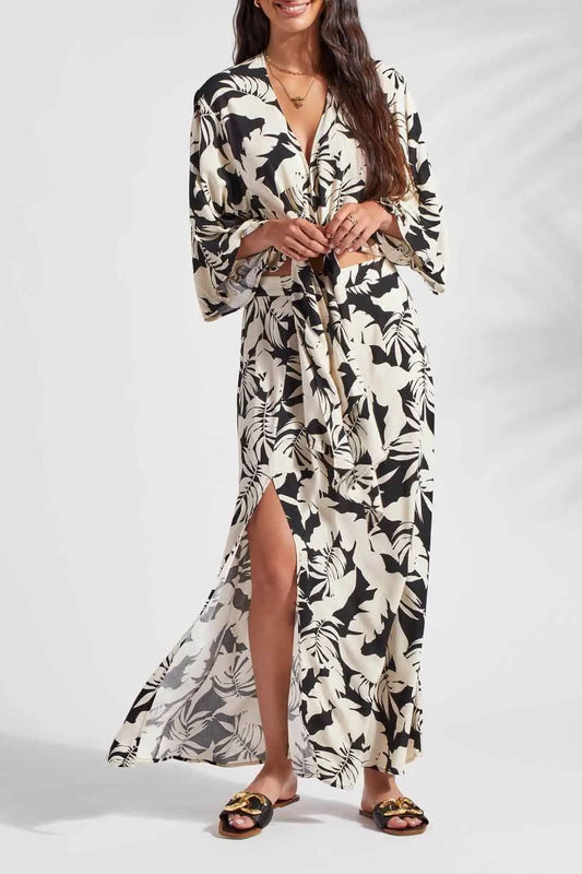 Maxi Skirt with Front Slit Tribal Strike The Pose