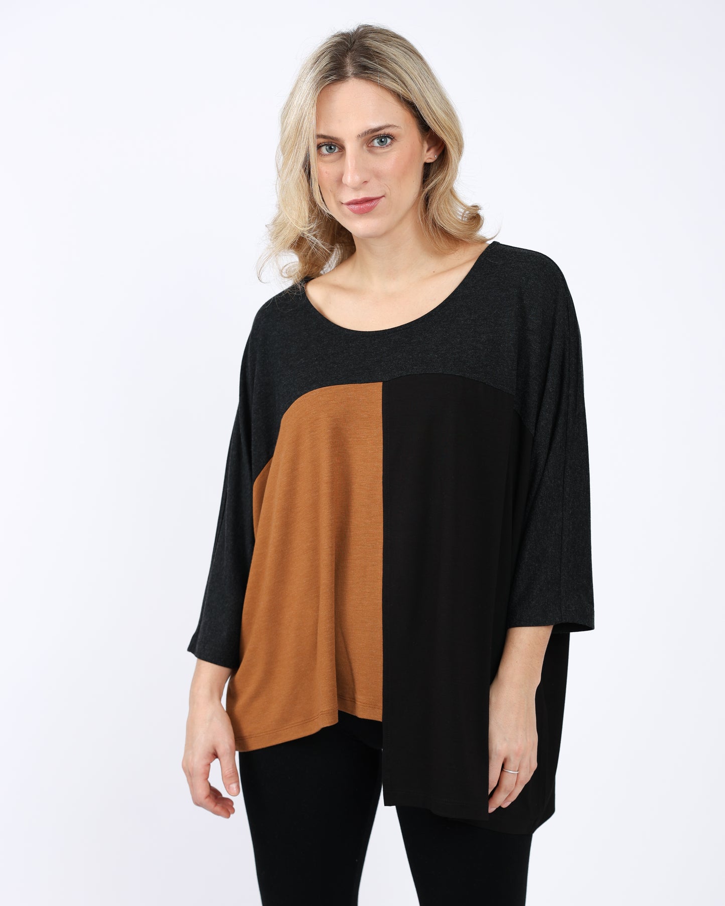 A woman wearing the Shannon Passero Olenna Pullover.