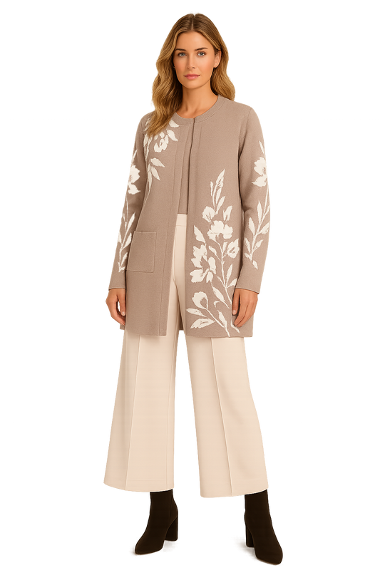 Floral accented cardigan