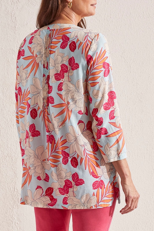 3/4 Sleeve V Neck Blouse Tribal