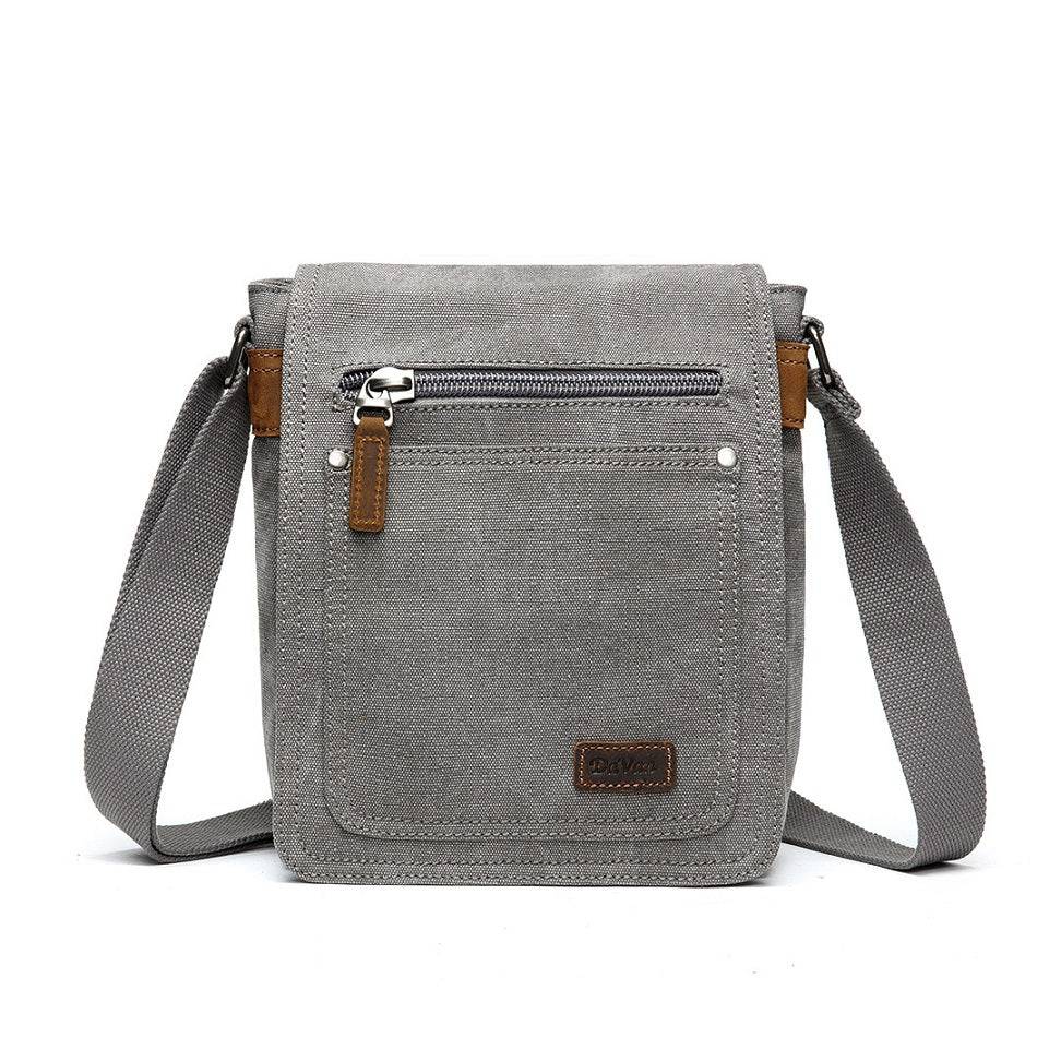 A lightweight Canvas Shoulder Bag SB 8572 with zippered pockets from Davan.