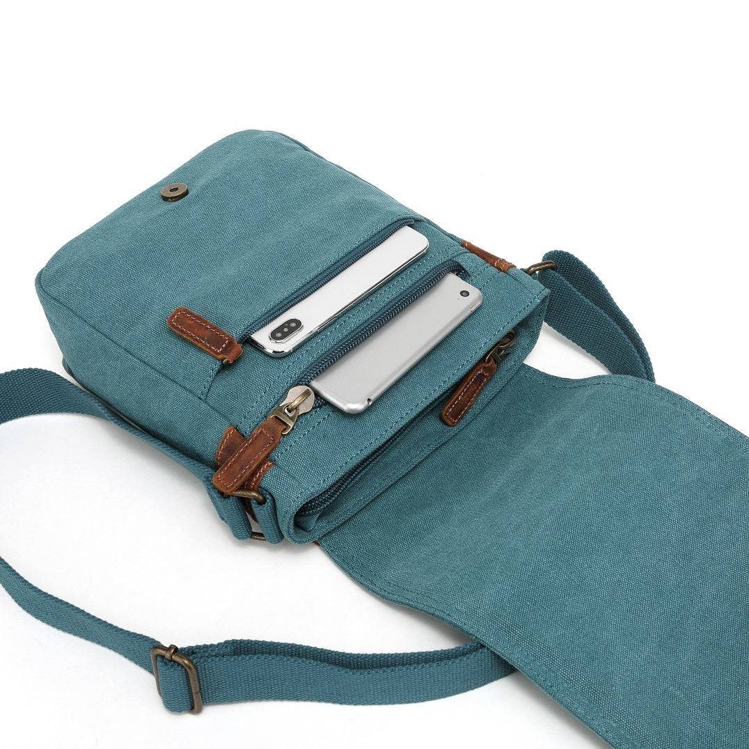 A lightweight Canvas Shoulder Bag SB 8572 with zippered pockets from Davan.