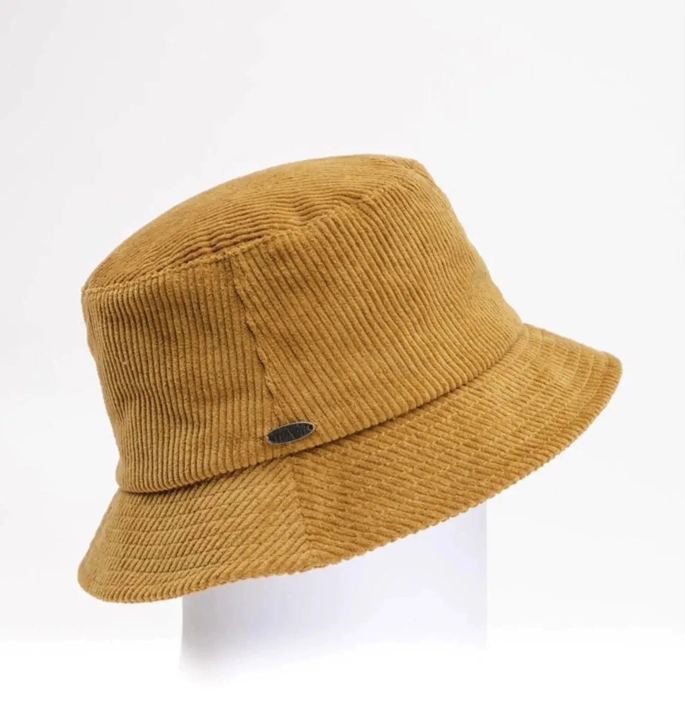 A stylish Canadian Hat corduroy bucket hat on a mannequin.