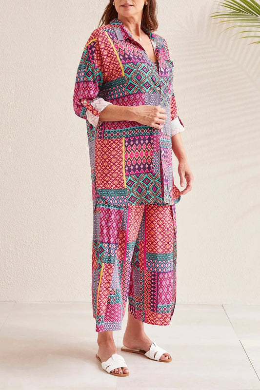 Roll up Long Sleeve Cover up Shirt Tribal Strike The Pose