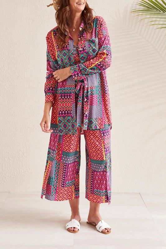 Roll up Long Sleeve Cover up Shirt Tribal Strike The Pose
