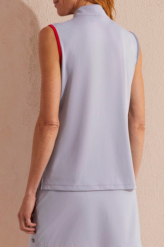 Sleeveless 1/4 Zip Mock Top Tribal