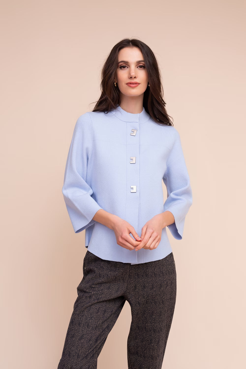Mandarin Collar knit Cardigan