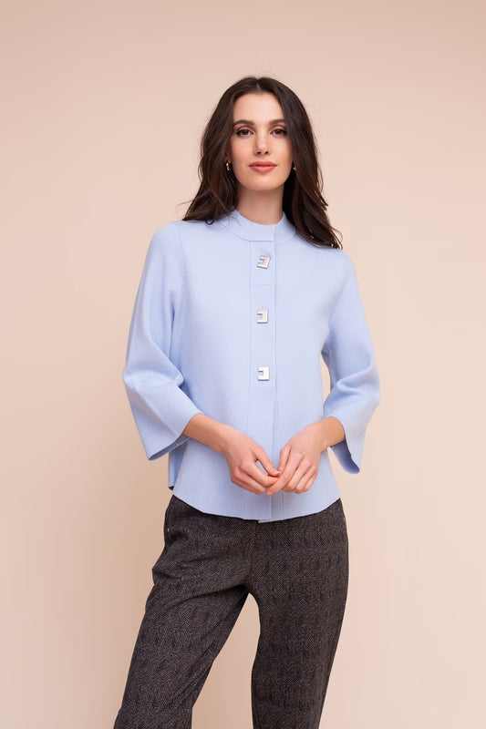 Mandarin Collar knit Cardigan