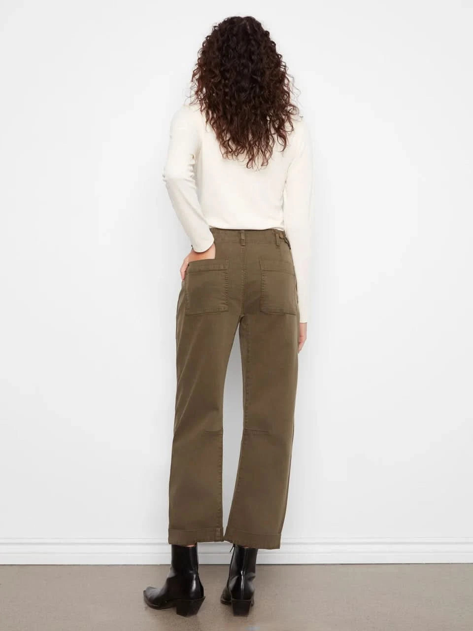 Twill Barrel Leg Pant