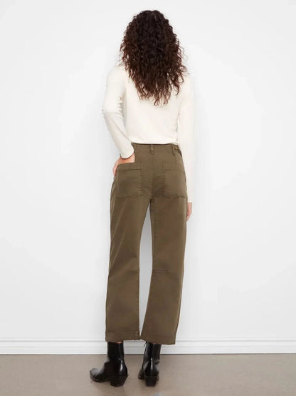Twill Barrel Leg Pant