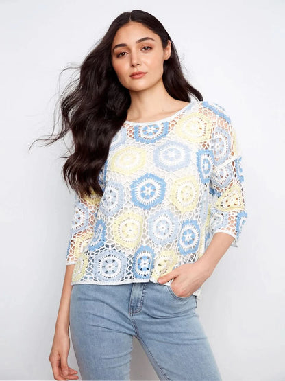 Geometric Hand-Crochet Top