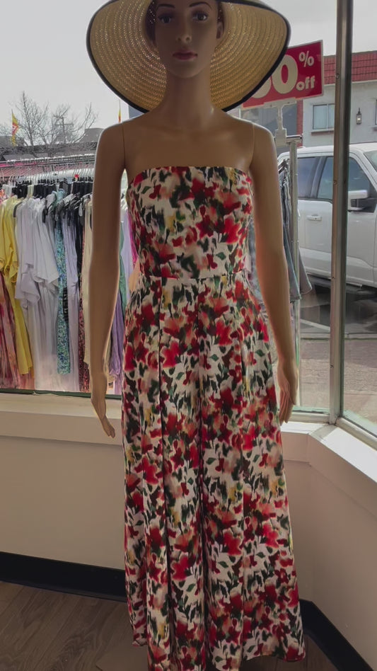 Blurred Floral Palazzo Jumper