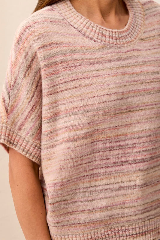 Tribal extended crew neck sweater in Pashmina, alternate view