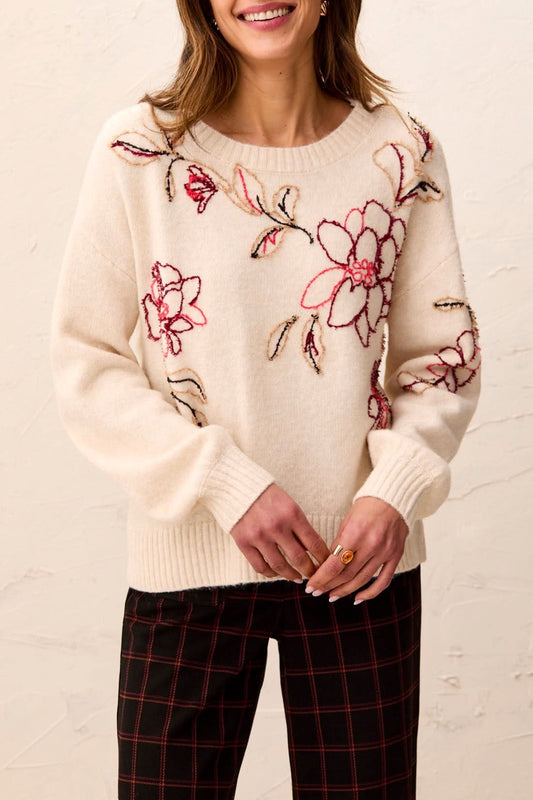 EMBROIDERED CREW NECK