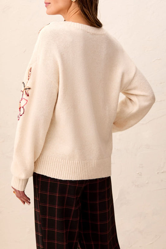 EMBROIDERED CREW NECK