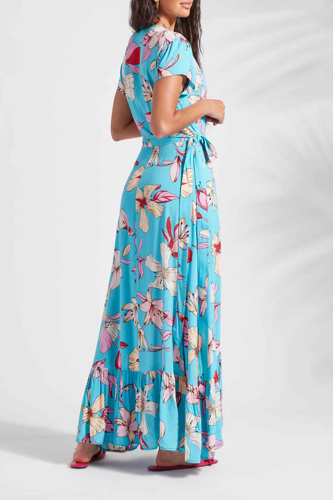 Short Sleeve Wrap up Maxi Dress Tribal Strike The Pose
