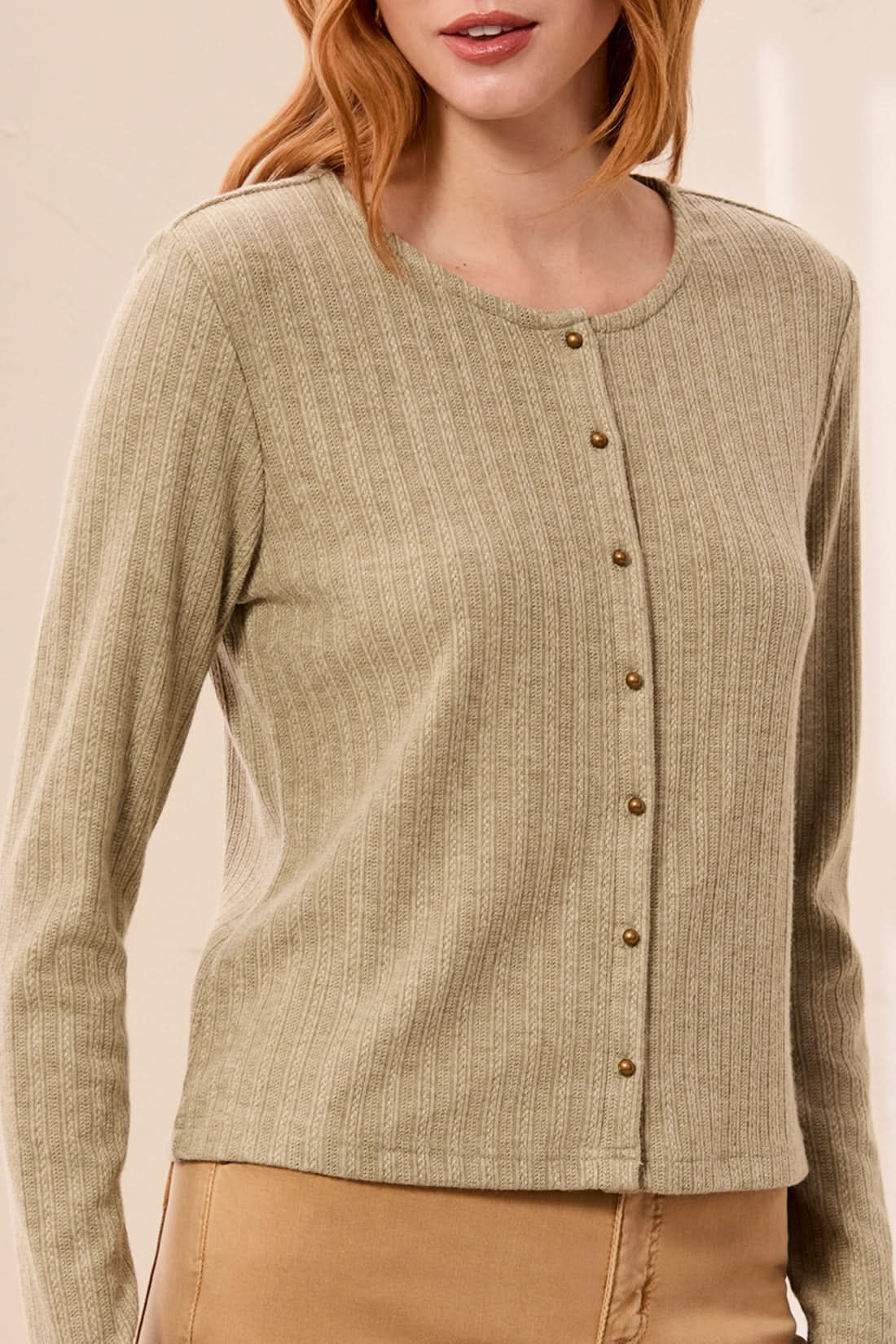 CREW NECK CARDI